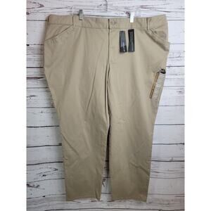 NWT Lee Tan Chino Straight Leg Relaxed Fit Mid Rise Pants Women's Plus Size 26W